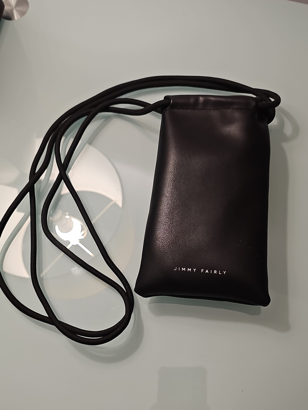 Black Leather Crossbody Pouch